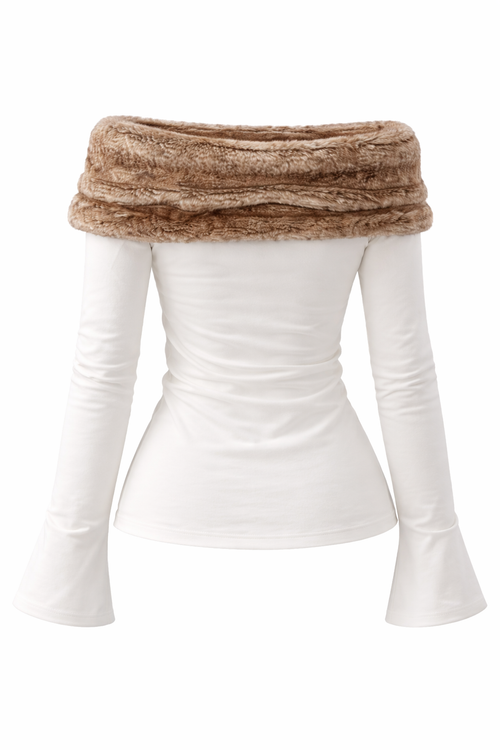 Off Shoulder Fur Top