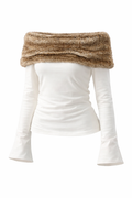 Off Shoulder Fur Top